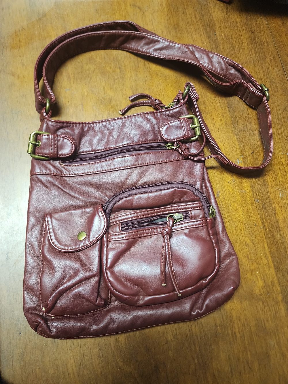 Scarleton Women's Crossbody Bag in Burgundy Faux Leather